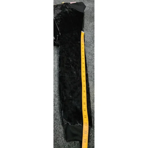 Juicy Couture Black Velvet Puffer Bomber Jacket Gold Zipper Charm‎ L NEW EXC - Picture 9 of 9